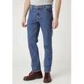 Slim-fit-Jeans WRANGLER "Texas Slim", Herren, Gr. 38, Länge 30, blau (stonewash), Denim/Jeans, Obermaterial: 99% Baumwolle, 1% Elasthan, unifarben, casual, slim fit lang, Jeans