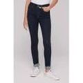 Slim-fit-Jeans SOCCX, Damen, Gr. 28, Länge 32, blau, Material: 86% Baumwolle, 12% Polyester, 2% Elasthan, unifarben, casual, slim fit, Jeans, mit hoher Leibhöhe