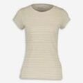 Weiß-beige sgestreiftes T-Shirt