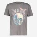 Graues T-Shirt mit Totenkopfmotiv