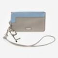 Grau-blaue Clutch aus Leder