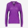 Lilafarbener Pullover aus Mesh-Strick