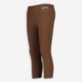 Braune gerippte Leggings mit Logo