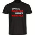 multifanshop Herren T-Shirt - Mainz - Einmal Immer - Druck rot - Männer