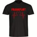 multifanshop Kinder T-Shirt - Frankfurt - Herzschlag - Druck rot - Kind