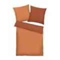 TOM TAILOR Unisex Satin-Bettwäsche, 2-teilig, 135x200/80x80 cm, orange, Gestreift, Gr. 135X200