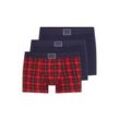 TOM TAILOR Herren Hip Pants im 3er Pack, rot, Kariert, Gr. S/4