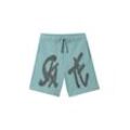 TOM TAILOR Jungen Sweatshorts mit Print, grün, Print, Gr. 140