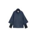 TOM TAILOR Damen Cape Jacke, blau, Uni, Gr. XXL