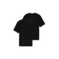 TOM TAILOR Herren Basic T-Shirt im 2er-Pack, schwarz, Uni, Gr. XL