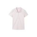 TOM TAILOR Damen Gestreiftes Poloshirt, rosa, Gestreift, Gr. XXL