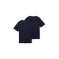 TOM TAILOR Herren Basic T-Shirts im 2er-Pack, blau, Uni, Gr. XXL