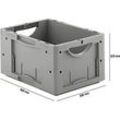 Euro Box Serie LTB 4220, aus PP, Inhalt 19,8 L, ohne Deckel, grau