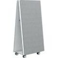 Nobo Move & Meet Mobile Whiteboard- & Notiztafel-System, 2 Whiteboards, 2 Notiztafeln, 900 x 1800 mm, magnethaftend, fahrbar