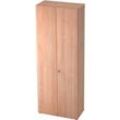 Schrank TOPAS LINE, Akten/Garderobenschrank, 6 Ordnerhöhen, B 800 mm, Nussbaum