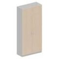 Schäfer Shop Genius Garderobenschrank TETRIS SOLID, 6 Ordnerhöhen, 1 Fachboden, Kleiderstange, abschließbar, B 1000 x T 412 x H 2239 mm, weißalu/Ahorn