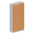 Schäfer Shop Genius Garderobenschrank TETRIS SOLID, 6 Ordnerhöhen, 1 Fachboden, Kleiderstange, abschließbar, B 1000 x T 412 x H 2239 mm, weißalu/Buche