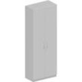 Schäfer Shop Genius Garderobenschrank TETRIS SOLID, 5 OH, 1 Fachboden, Kleiderstange, abschließbar, B 800 x T 412 x H 2143 mm, weißalu/lichtgrau