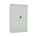 Schäfer Shop Select Garderobenschrank MS iCONOMY, Stahl, Mitteltrennwand, B 1200 x T 400 x H 1935 mm, lichtgrau RAL 7035