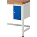 Rau Utensilienbox für höhenverstellbare Arbeitstische Adlatus, abschließbar, B 245 x T 650 x H 360 mm, Lichtgrau/Enzianblau