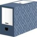 Archivschachtel BANKERS BOX® Décor, FSC®-zertifizierter Karton, B 150 x T 345 x H 253 mm, für DIN A4 Formate, schieferblau, 5 Stück