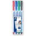 Folienstifte Staedtler Lumocolor® correctable, Linienbreite F, trocken abwischbar, 4 Stück