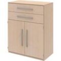 Highboard BARI, 3 OH, 2 Schubkästen, 2 Türen, 1 Boden, B 819 x T 430 x H 1117 mm, Ahorn-Dekor