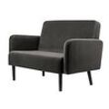 Zweisitzer Sofa easyChair® by Paperflow LISBOA, Samtbezug anthrazit, Fußgestell schwarz, B 1240 x T 815 x H 830 mm