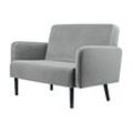 Zweisitzer Sofa easyChair® by Paperflow LISBOA, Samtbezug grau, Fußgestell schwarz, B 1240 x T 815 x H 830 mm