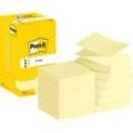 POST-IT Haftnotizen Super Sticky Z-Notes R330, 76 x 76 mm, wiederablösbar, cellophanfrei verpackt, 12 x 100 Blatt, gelb