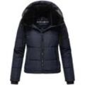 Steppjacke NAVAHOO "Mit Liebe XIV", Damen, Gr. XXL (44), blau (navy), Obermaterial: 100% Polyester, Futter: 100% Polyester, Wattierung: 100% Polyester, Ärmelfutter: 100% Polyester, modisch, figurumspielend hüftbedeckend, hoch geschlossener Ausschnitt, Jacken, Warme gesteppte Damen Winterjacke mit kuscheligem Kragen