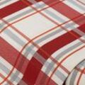 Jacquard "Karo", rot/grau/natur