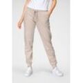 Sweathose OTTO PRODUCTS, Damen, Gr. 36, N-Gr, beige, angeraute Sweatware, Obermaterial: 100% Baumwolle, unifarben, aufgeraut, casual, figurbetont lang, Hosen Jogger-Pants, GOTS zertifiziert - aus Bio-Baumwolle -