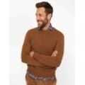 Rundhalspullover BRAX "Style RICK" Gr. XL (54), braun, Herren, 80% Wolle, 20% Polyamid, Pullover