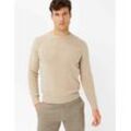 Rundhalspullover BRAX "Style RICK" Gr. L (52), beige (dunkelbeige), Herren, 80% Wolle, 20% Polyamid, Pullover