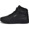 Winterboots PUMA "CARINA 2.0 MID WTR JR" Gr. 37,5, schwarz (puma schwarz, puma schwarz, schwarz shadow), Kinder, Leder, Synthetik, unifarben, Schuhe, mit Klettverschluss für Jugendliche