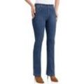 Bootcut-Jeans WONDERJEANS, Damen, Gr. 38, Länge 30, blau (blau stone washed30), Denim/Jeans, Obermaterial: 65% Baumwolle, 29% Polyester, 6% Elasthan, Abriebeffekte, casual, figurbetont lang, Jeans, Figurbetonte Form mit leicht ausgestelltem Bein