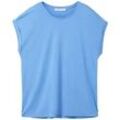 TOM TAILOR DENIM Damen Basic T-Shirt, blau, Gr. M