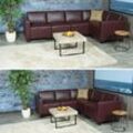 Modular Sofa-System Couch-Garnitur Moncalieri 5, Kunstleder ~ rot-braun