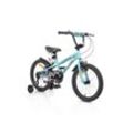 Byox Kinderfahrrad 18 Zoll Pixi, Klingel, Reflektoren, Stützräder, ab 5 Jahre türkis