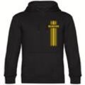 multifanshop Kapuzen Sweatshirt - Braunschweig - Streifen - Druck gelb - Hoodie