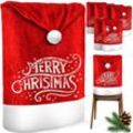 KESSER® Premium Weihnachtsstuhlüberzug Set Stuhlhussen für Weihnachten Nikolausmütze Stuhlbezug Husse Weihnachtsdeko für Stühle Überzieher - Stuhlabdeckung im weihnachtlichen Design