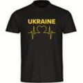 multifanshop Kinder T-Shirt - Ukraine - Herzschlag - Druck gelb - Kind