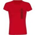 multifanshop Damen T-Shirt - St. Pauli - Streifen - Druck braun - Frauen