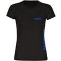 multifanshop Damen T-Shirt - Darmstadt - Brust & Seite - Druck blau - Frauen