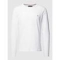 Slim Fit Longsleeve mit Label-Stitching