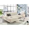 Ecksofa SET ONE BY MUSTERRING "SO4100 V", beige (creme), B:284cm H:80cm T:190cm, Sofas, mit verstellbaren Kopfteilen, wahlweise mit Funktionen, Cord-Bezug