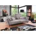 Big-Sofa SET ONE BY MUSTERRING "SO 4500 Mega-Sofa, mega bequem, Cord Bezug", grau (hellgrau), B:260cm H:90cm T:125cm, 100% Polyester, Sofas, Füße in zwei Farben, wahlweise mit Kopftütze, Breite 260cm