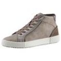 Sneaker GEOX "D BLOMIEE G", Damen, Gr. 35, grau (taupe), Lederimitat, Leder, metallic, sportlich, Schuhe, High Top Sneaker, Schnürboots, Winterboots mit wärmendem Futter