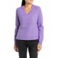 V-Ausschnitt-Pullover REPLAY Gr. L, lila (lavendel) Damen Pullover